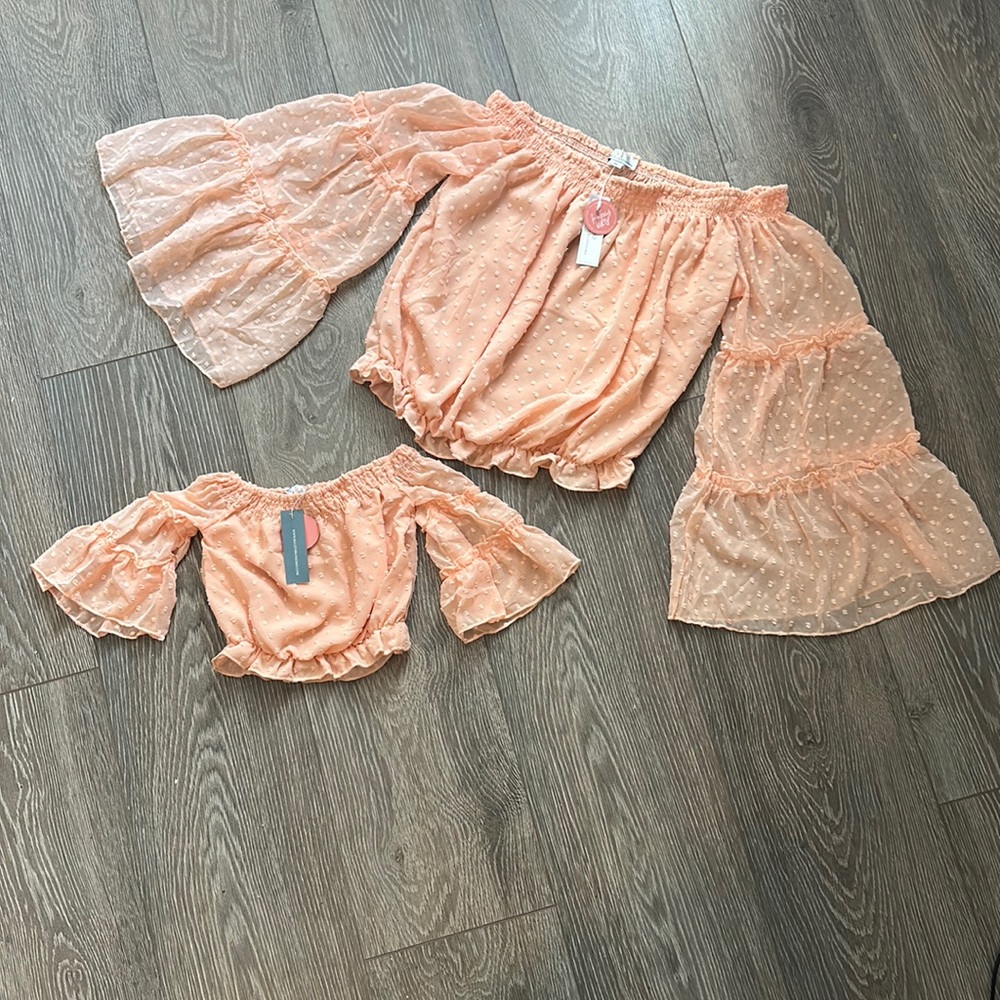 Mommy & Me Off Shoulder Bell Sleeve Tops